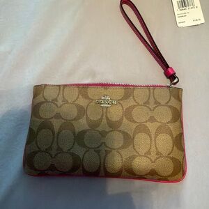 Coach Brown and Pink Wristlet